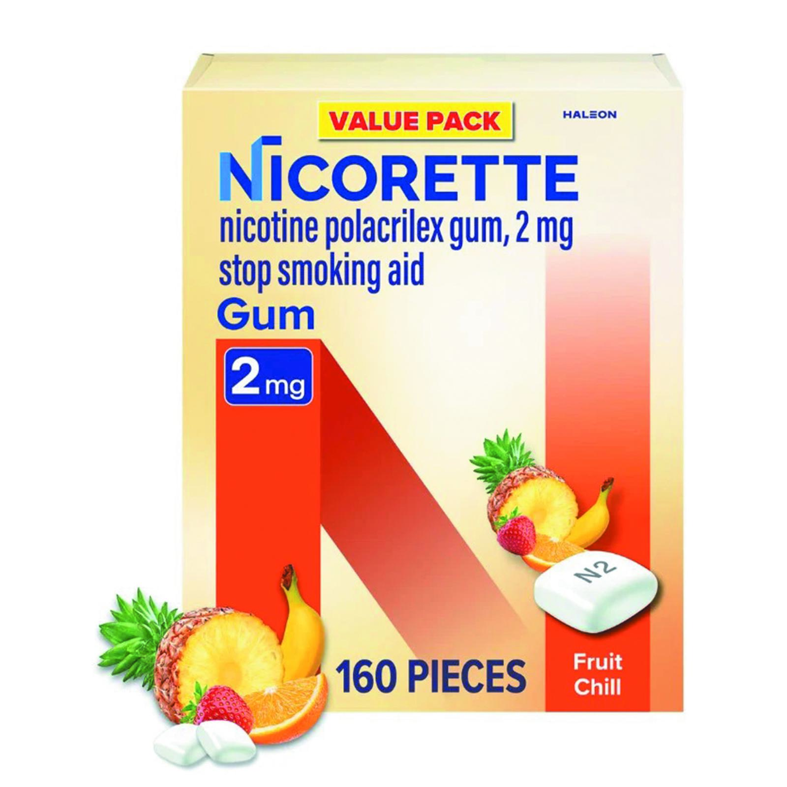 Nicorette Nicotine Gum 2mg Fruit Chill 160 Ct