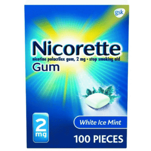 Nicorette Nicotine Gum 2mg White Ice Mint 100 Ct